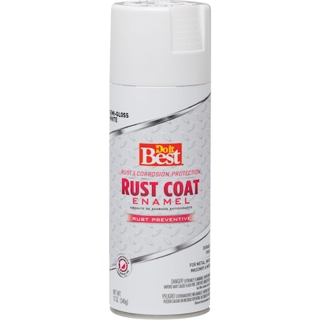 All-Source Rust Coat Gloss Semi-Gloss White 12 Oz. Anti-Rust Spray Paint 203547D